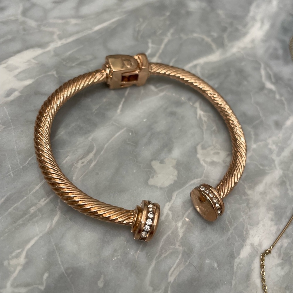 Ann Taylor Rose Gold Cable Bangle NWOT